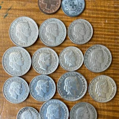 Switzerland 1921 - 1946 Swiss Rappen Coins - 1 - 5 - 10 - 20 