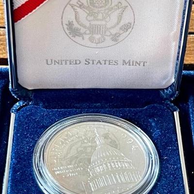 1994 U. S. Capitol Proof Bicentennial Silver Dollar In Original Box With Paperwork