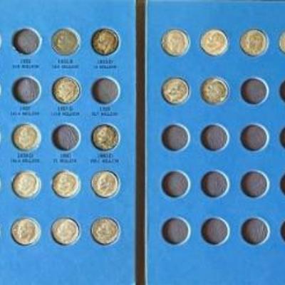 Roosevelt Dime Collection Book W Coins Starting 1946 - W 35 Coins