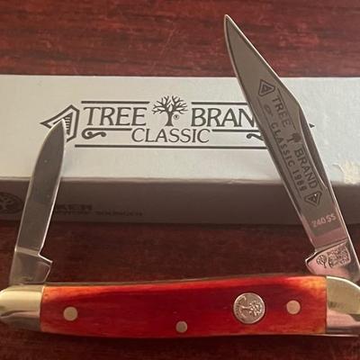 Boker Tree Brand Classic Pocket Knife Red Wood Handle Solingen Germany 240 SS With Original Box