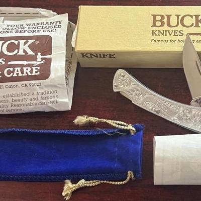 Buck Model 515 IV Classic Pocket Knife With Original Box And Paperwork Engraved Harold