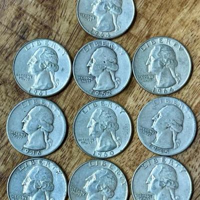 10 Silver Quarter Coins 19