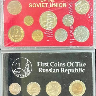 Last Coins Of The Soviet Union And First Coins Of The Russian Republic 1991  In Original Packaging