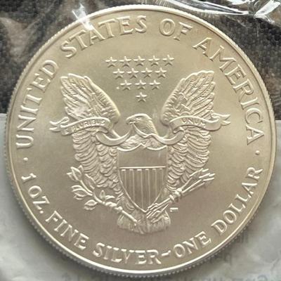 2001 One Ounce .999 Fine Silver American Eagle  Uncirculated
