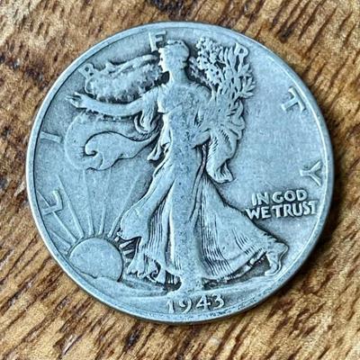 1943 Silver Liberty Walking Half Dollar Coin 