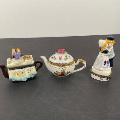 Porcelain trinket Boxes - Delft, royal Albert