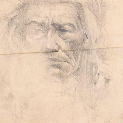 Lou Marak pencil on canvas drawing