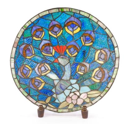 Peacock stained glass lamp