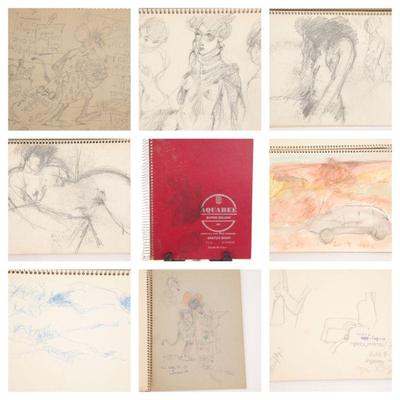 Lou Marak sketch pad full of original drawings, studies, sketches