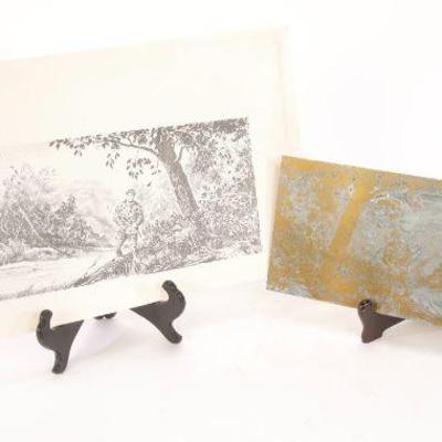 Bernard Martin engraving printers plate and prints