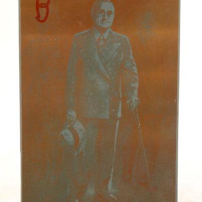 Harry S. Truman engraved print plate