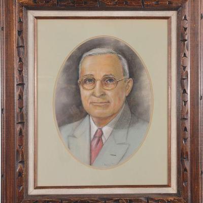 Fannie Mae Turner pastel portrait Harry S. Truman