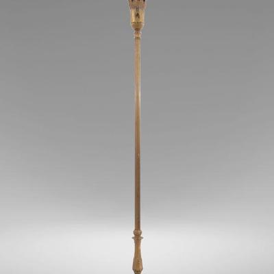 antique alabaster base gilt metal floor lamp