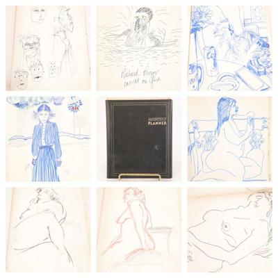 Philomene Bennett sketch pad full of original drawings, studies, sketches