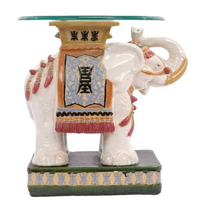 Majolica elephant table