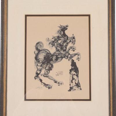 Salvador Dalí lithograph Horse from Divine Comedy