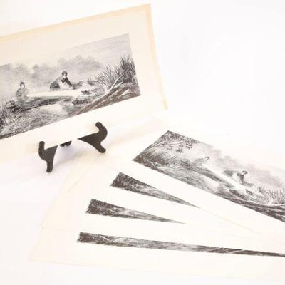 Bernard Martin engraving printers plate and prints