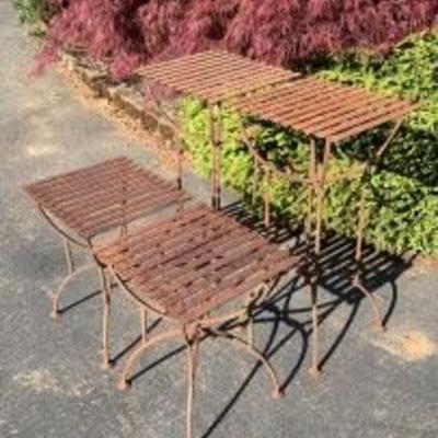 Heavy Iron Plant Stands - Gorgeous Patina