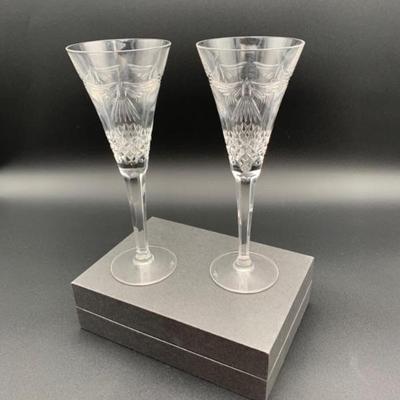 Waterford Crystal Millennium Toasting Flutes - PEACE - 2000