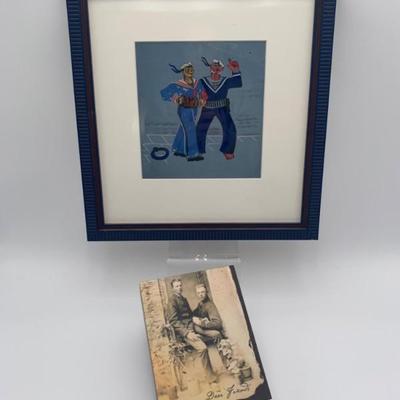 Folk Art - Friends - Original Painting & Gay Interest Notecards