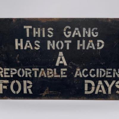 Folk Art - Rare Prison Chain Gang Metal Sign - Vintage