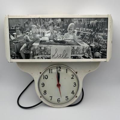Vintage Metal Analog Clock & Lighted Display Techron