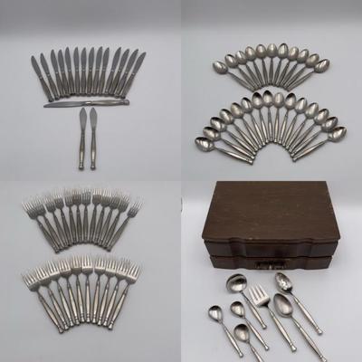 Oneida Act 1 Cube Flatware - 10 Full Settings Plus Servers and Spares