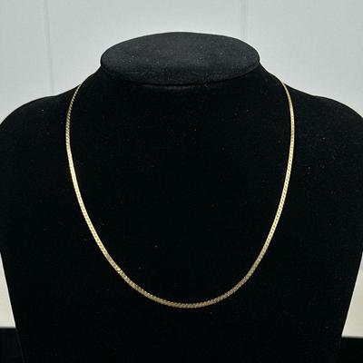 14K GOLD CHAIN | Thin 14K gold chain marked "14K / ITALY" 15 in. 3.1g - l. 15 in

