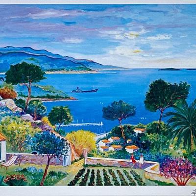 JEAN-CLAUDE PICOT (1933-2020) SIGNED SERIOLITHOGRAPH | Two Femmes au Jardin a Theoule. Seriolithograph on paper. 17.5 x 21.5 in. sight....