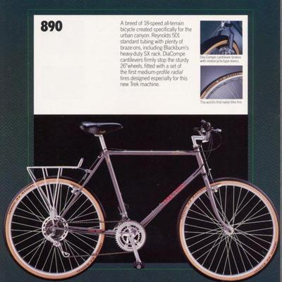 VINTAGE 1984 TREK 890 COMMUTER BIKE | Part of TREK 800 series from 1984 18-speed 20 in. frame mountain bike having shimano EM gears,...