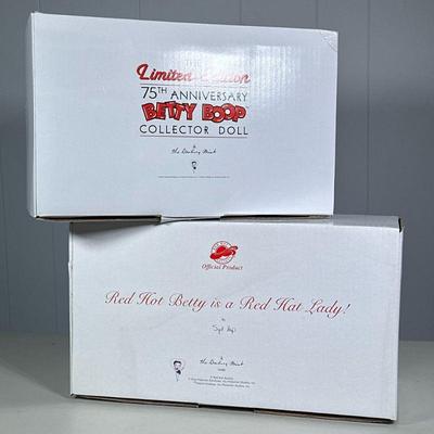 (2PC) NIB BETTY BOOP FIGURINES | Including: Limited Edition 75th Anniversary Betty Boop Collector Doll, and Red Hot Betty is a Red Hot...