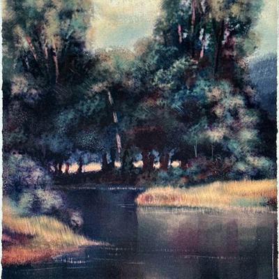 KATHY HAINES DENCH AMERICAN (1949-) LITHOGRAPH | Evening on the River Tyme I Color Lithograph on paper. 14 x 10 in. Sight. Titled lower...