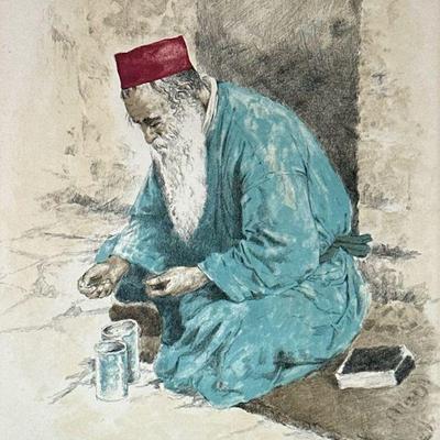 IRVING WEISTEIN (AMERICAN 1920-2009) SIGNED LITHOGRAPH | Beggar. Lithograph on paper. 16.75 x 12.75 in sight. Numbered “1/300” on lower...