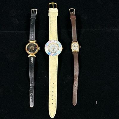 (3PC) WOMENS WATCHES | Includes: Ernest Borel Cocktail Kaleidoscope, St. Martin watch with mother of Pearl face and colored mother of...