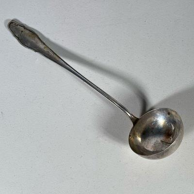 800 SILVER LADLE | 800 or Continental silver ladle stamped on back “800” with hallmarks, 7.6 ozt. - l. 13 x w. 3.5 in

