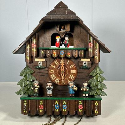ANTON SCHNEIDER 8-DAY CHALET CUCKOO CLOCK | Musical Black Forest cuckoo clock by Anton Schneider having 8 day and 3 weight movement....