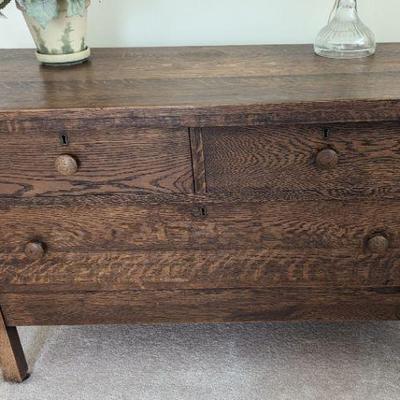 For immediate purchase-Oak dresser 2 over 1. 39.75" w x 18.5" d x 25" h $65. Contact Barb to purchase or for more info....