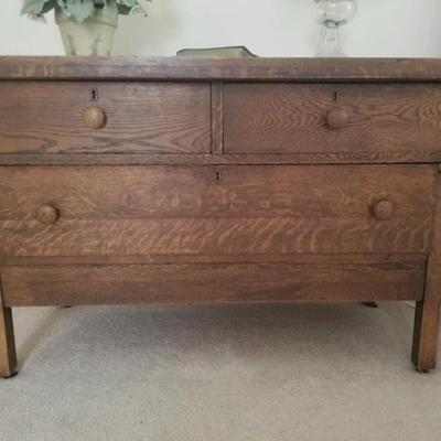 For immediate purchase-Oak dresser 2 over 1. 39.75" w x 18.5" d x 25" h $65. Contact Barb to purchase or for more info....