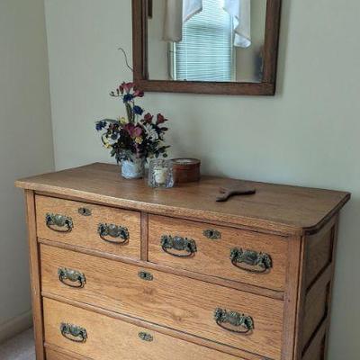 For immediate purchase-Oak 2 over 2 dresser/ 40" w x 18" d x 30" h $125/ Contact Barb to purchase or for more info....