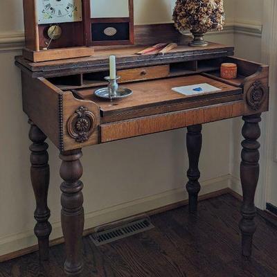 For immediate purchase-Spinet desk Walnut. 34" w x 19.5" d x 32" h. $149 Contact Barb to purchase or for more info....