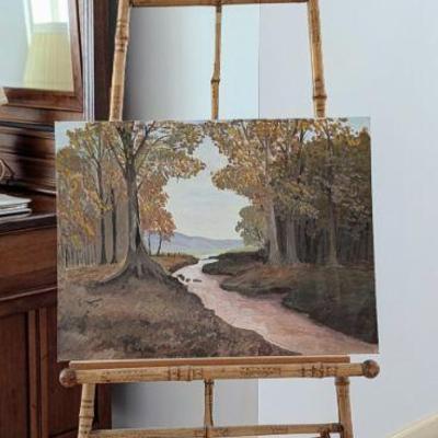 For immediate purchase-Bamboo Stick & Ball late Victorian painting easel. $100 Contact Barb to purchase or for more info. 434-665-6915