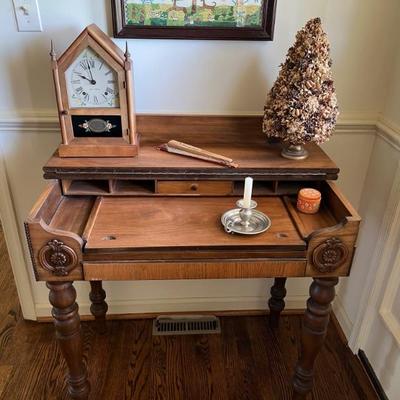 For immediate purchase-Spinet desk Walnut. 34" w x 19.5" d x 32" h. $149 Contact Barb to purchase or for more info....