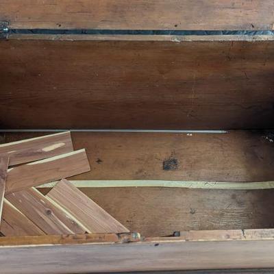 For immediate purchase-6 board blanket chest, Bread board top, 46 1/2" w x 22" d, x 21" h. dovetail Pine, $349 Contact...