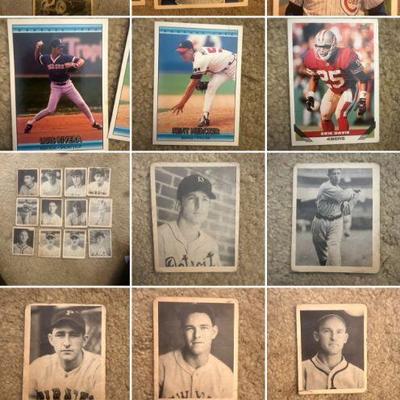 Baseball and military collector cards.
