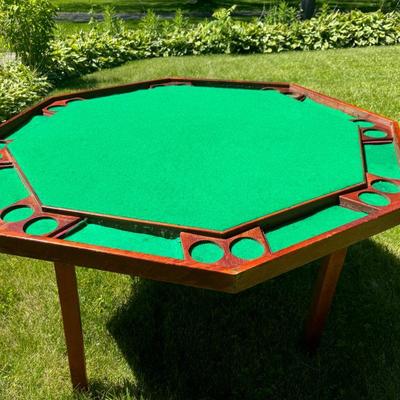 Vintage poker table. Comes with tons of luck!