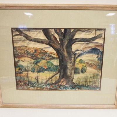 1070	FAYE SWENGEL BADURA WATERCOLOR FRAMED & MATTED, LANDSCAPE, APPROXIMATELY 28 IN X 23 IN OVERALL, IMAGE 19 IN X 14 IN

