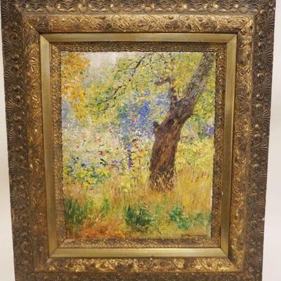 1052	OIL PAINTING ON CANVAS CHARLES BURLINGAME, LANDSCAPE, APPROXIMATELY 27 IN X 31 IN OVERALL, IMAGE APPROXIMATELY 16 IN X 20 IN
