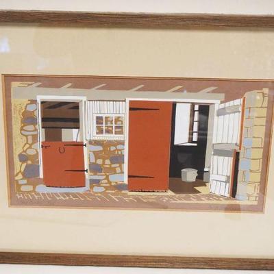 1074	ANITA GRONENDAHL SIGNED SERIGRAPH *BARN DOORS* 3/45, APPROXIMATELY 12 IN X 25 IN OVERALL, IMAGE APPROXIMATELY 17 IN X 9 IN
