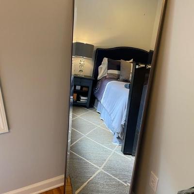 Leaning Metal Full Length Floor Mirror. 19.5” W x 60” H x 2” D