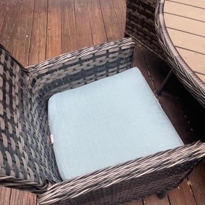 Dine in style with the Lorca dining set, featuring a woven top, and rotating lazy Susan. Crafted from durable wicker with a light tan and...
